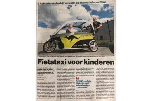 GoCab fietstaxi als goed alternatief voor de Stint in de krant