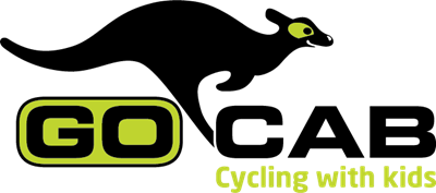 GoCab logo Cycling with kids horizontal