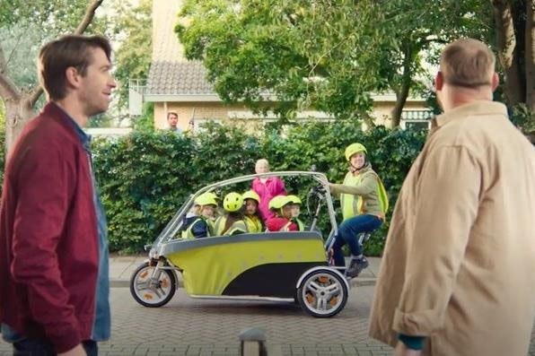 fragment uit SNS reclame met GoCab fietstaxi