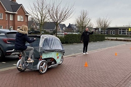 upon delivery of GoCab bicycle cab driving instructions are provided upon delivery of GoCab bicycle cab driving instructions are provided