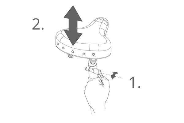 saddle height adjustment of GoCab bicycle cab