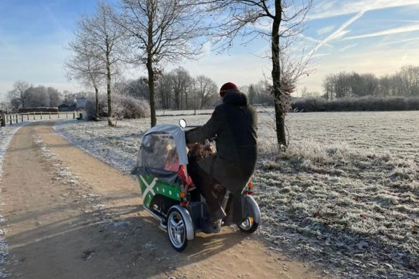 in cold temperatures, plan the route in advance with the gocab bicycle cab